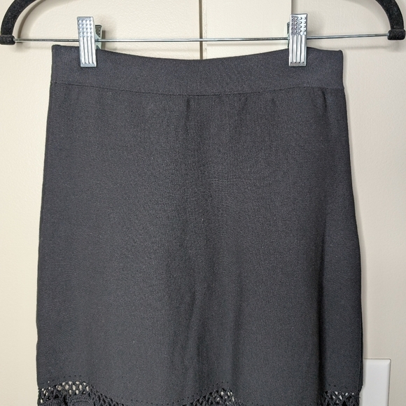 Jonathan Simkhai Black Knit Crochet Midi Skirt sz XS - Picture 7 of 9